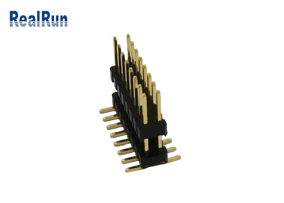 Χαμηλός τρέχων συνδετήρας 2.54mm 16 Pos διπλός κάθετος τύπος χρυσό SMD 3A επιγραφών καρφιτσών υπόλοιπου κόσμου