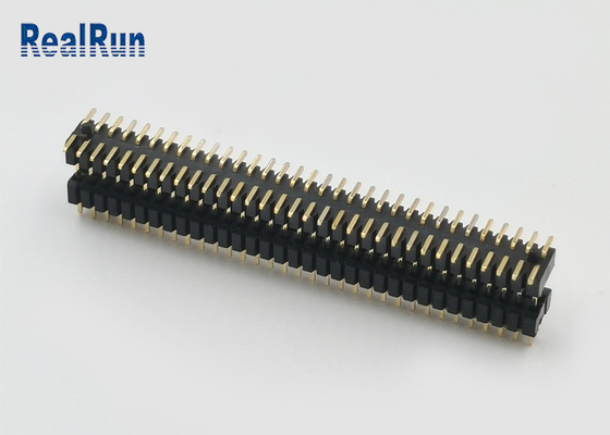 PA6T χρυσή λάμψη 1.0mm συνδετήρας SMT αρσενικό 2X33p επιγραφών καρφιτσών με το μετα διπλό πλαστικό στρώματος