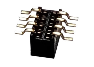 8 θηλυκός συνδετήρας 1.27mm X 3.4mm επιγραφών καρφιτσών ο ενιαίος Μαύρος τύπων υπόλοιπου κόσμου SMT