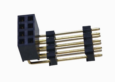 2.54mm σωστής γωνίας θηλυκός συνδετήρας καρφιτσών υπόλοιπου κόσμου επιγραφών διπλός τρία πλαστικό