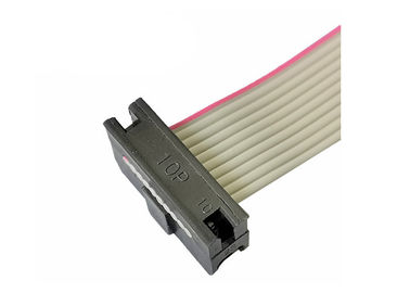 2.0mm IDC προστάτευσαν το επίπεδο καλώδιο κορδελλών 10 γκρίζο χρώμα μεταβλητού μήκους καρφιτσών