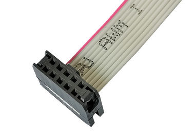 2.0mm IDC προστάτευσαν το επίπεδο καλώδιο κορδελλών 10 γκρίζο χρώμα μεταβλητού μήκους καρφιτσών