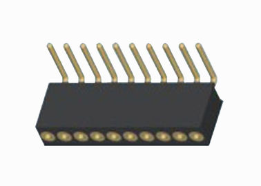 Μαύρος στρογγυλός θηλυκός συνδετήρας 1.27mm επιγραφών 16 καρφιτσών ενιαία σωστή γωνία υπόλοιπου κόσμου