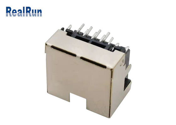 Σωστή γωνία συνδετήρων PCB 8pin RJ45 μορφωματική Jack με ελαφρύ 1.5A των οδηγήσεων