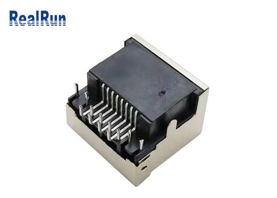 Σωστή γωνία συνδετήρων PCB 8pin RJ45 μορφωματική Jack με ελαφρύ 1.5A των οδηγήσεων