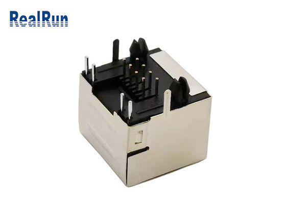 Μορφωματικός RJ45 θηλυκός συνδετήρας PBT PA46 8P8C με την ασπίδα μετάλλων