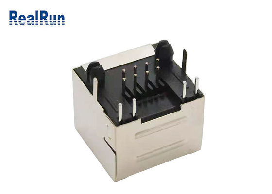 Μορφωματικός RJ45 θηλυκός συνδετήρας PBT PA46 8P8C με την ασπίδα μετάλλων