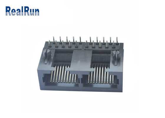 Μορφωματικός Jack PBT Rj45 10P10C RJ45 σωστός θηλυκός συνδετήρας PCB