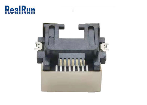 Υποδοχή LCP UL94V-0 συνδετήρων της Shell 1000VAC SMT 8pin Rj45 μετάλλων
