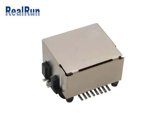 Υποδοχή LCP UL94V-0 συνδετήρων της Shell 1000VAC SMT 8pin Rj45 μετάλλων