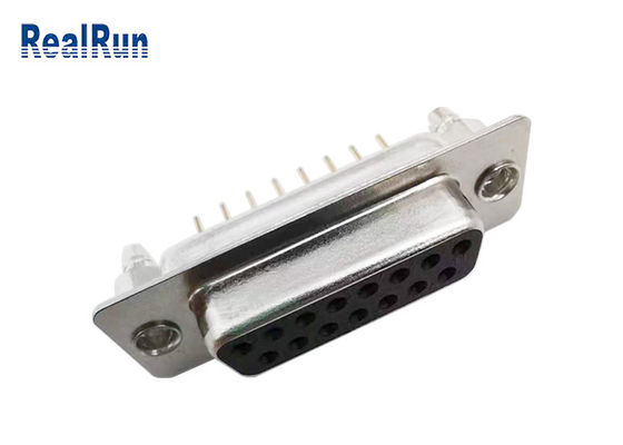 Ευθύ DP 15 ΥΠΟ- συνδετήρας άνδρα-γυναίκας PBT PCB 1000VAC Δ καρφιτσών