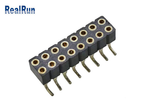 Θηλυκός συνδετήρας 2.54mm πίσσα SMT SMD ISO9001 επιγραφών PBT PA6T ΜΑΔ L7.40