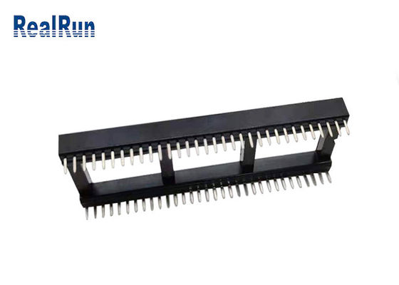 Χαλκός φωσφόρων ΕΜΒΎΘΙΣΗΣ PBT UL94V-0 συνδετήρων υποδοχών κειμένων ολοκληρωμένου κυκλώματος PCB 64P 1.778mm