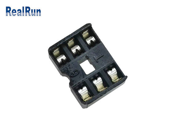 Θηλυκή επιγραφή 2*3P 180° κατ' ευθείαν 2.54mm RoHS καρφιτσών UL94V-0 PA6T τετραγωνική