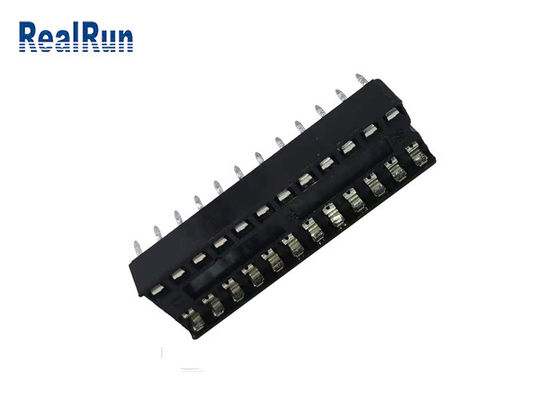 1000VAC 2.54mm τετραγωνικές τρύπες PBT UL94V-0 επιγραφών συνδετήρων 24P υποδοχών ολοκληρωμένου κυκλώματος
