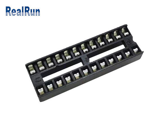 1000VAC 2.54mm τετραγωνικές τρύπες PBT UL94V-0 επιγραφών συνδετήρων 24P υποδοχών ολοκληρωμένου κυκλώματος