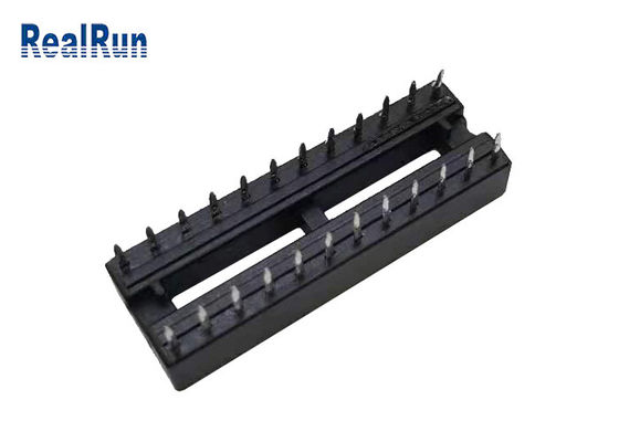 1000VAC 2.54mm τετραγωνικές τρύπες PBT UL94V-0 επιγραφών συνδετήρων 24P υποδοχών ολοκληρωμένου κυκλώματος