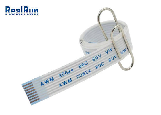 εύκαμπτο καλώδιο καλυμμένο κασσίτερος AWM 20624 80C 60V VW-1 1.0mm 8P 500AC PET FFC