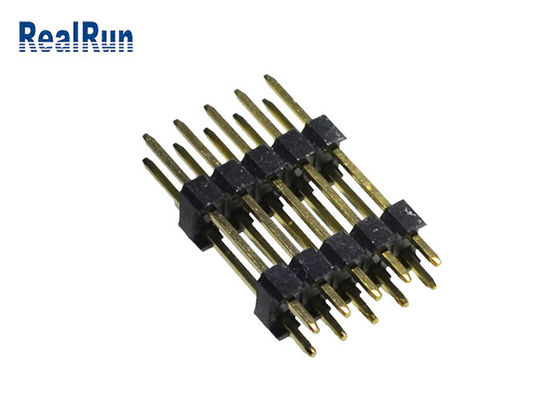 διπλός υπόλοιπος κόσμος 2.54mm SGS ορείχαλκου Connecto UL94V-0 επιγραφών καρφιτσών 0.75A PBT