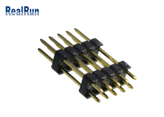 διπλός υπόλοιπος κόσμος 2.54mm SGS ορείχαλκου Connecto UL94V-0 επιγραφών καρφιτσών 0.75A PBT