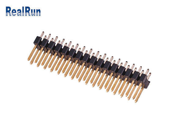 Ευθύς συνδετήρας 2.54mm επιγραφών καρφιτσών 180° ορείχαλκου PA6T διπλός υπόλοιπος κόσμος UL94V-0