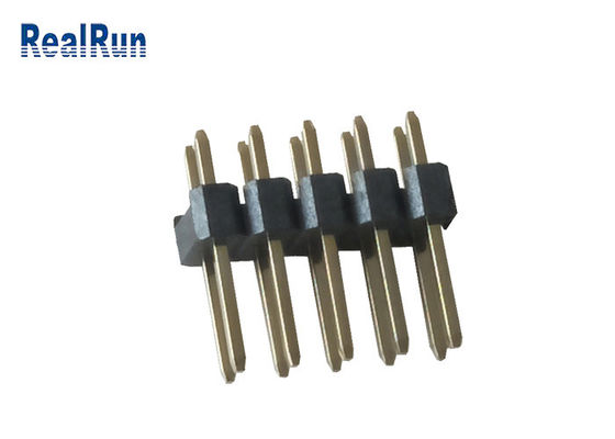 Διπλή επιγραφή PBT LCP καρφιτσών συνδετήρων PA6T 2*5P επιγραφών υπόλοιπου κόσμου 30% GF PH2.54