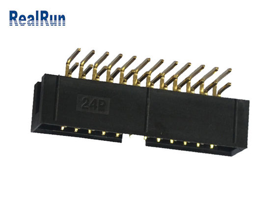 Συνδετήρας UL94V-0 PBT R/A 24 καρφίτσα DC3A LCP επιγραφών κιβωτίων ορείχαλκου PA6T