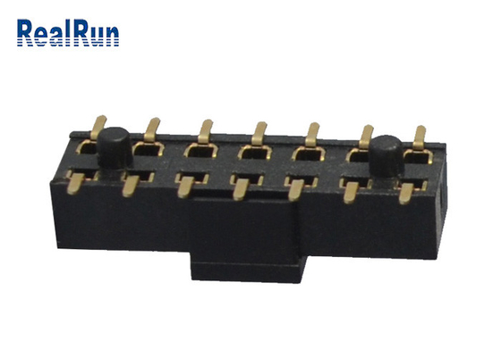 Θηλυκός συνδετήρας 2×7 SMT H3.5 500VAC επιγραφών ορείχαλκου PA6T με τη μετα ΚΑΠ