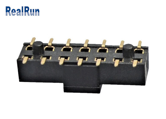 Θηλυκός συνδετήρας 2×7 SMT H3.5 500VAC επιγραφών ορείχαλκου PA6T με τη μετα ΚΑΠ