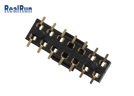 Θηλυκός συνδετήρας 2×7 SMT H3.5 500VAC επιγραφών ορείχαλκου PA6T με τη μετα ΚΑΠ