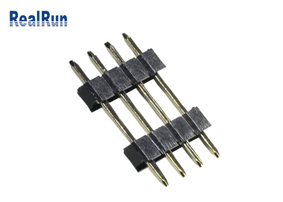 PCB 2,54 μαύρη ευθεία 4P καρφιτσών χιλ. διπλή επιγραφή καρφιτσών υπόλοιπου κόσμου επιγραφών PA6T