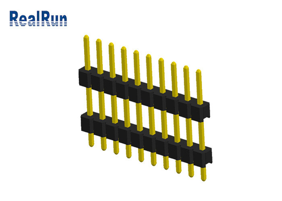 Διπλός πλαστικός συνδετήρας 0,1 ίντσα PA6T PBT PA46 επιγραφών καρφιτσών 10P αρσενικός για το PCB