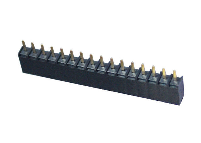 Καρφίτσα 16 γύρω από τη θηλυκή επιγραφή 2.54mm καρφιτσών πισσών ο ενιαίος Μαύρος τύπων υπόλοιπου κόσμου ευθύς