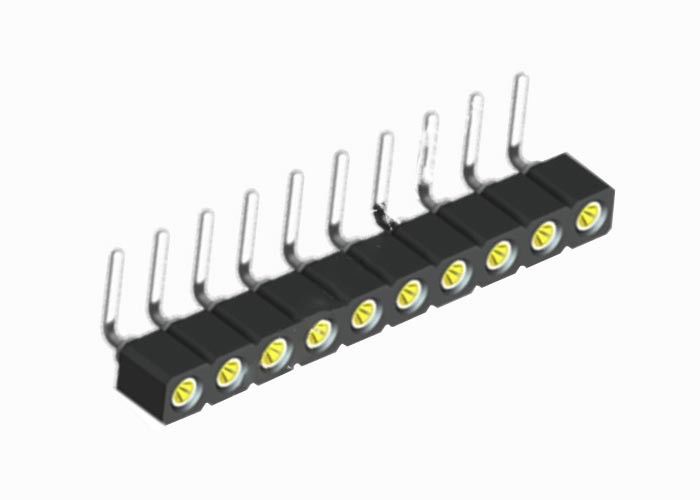 Μαύρος στρογγυλός θηλυκός συνδετήρας 1.27mm επιγραφών 16 καρφιτσών ενιαία σωστή γωνία υπόλοιπου κόσμου