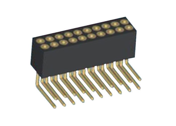 1.27mm διπλός συνδετήρας 20 πινάκων PCB σωστής γωνίας επιγραφών υπόλοιπου κόσμου θηλυκός καρφίτσα