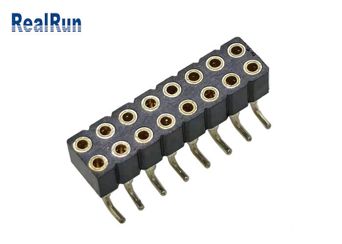 Θηλυκός συνδετήρας 2.54mm πίσσα SMT SMD ISO9001 επιγραφών PBT PA6T ΜΑΔ L7.40