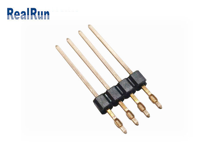 PA6T η κατάλληλη επιγραφή 2.54mm καρφιτσών PCB Τύπου ορείχαλκου PBT LCP κατ' ευθείαν ΒΥΘΊΖΕΙ τον αρσενικό συνδετήρα επιγραφών