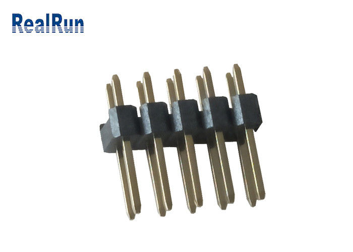 Διπλή επιγραφή PBT LCP καρφιτσών συνδετήρων PA6T 2*5P επιγραφών υπόλοιπου κόσμου 30% GF PH2.54